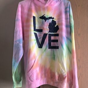 Dreamsicle Michigan Love Tie Dye Sweatshirt